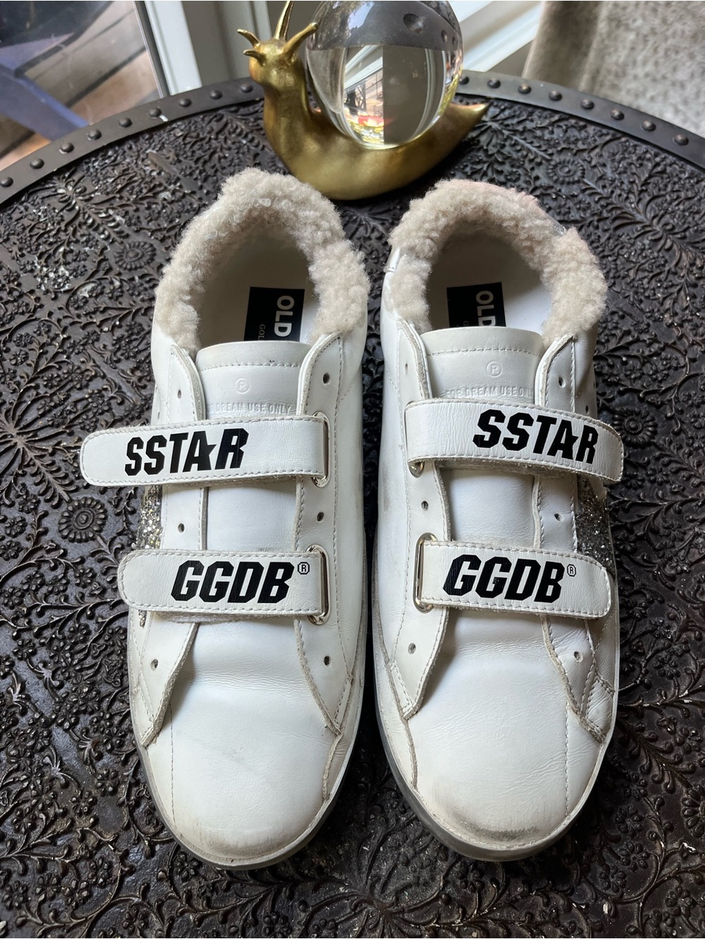 GOLDEN GOOSE OLD SCHOOL SUPERSTAR GLITTER SNEAKERS 42 10.5 - Picture 8 of 12